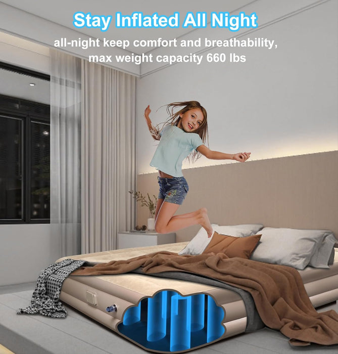 Automatic Inflatable Air Mattress with Built-In Pump