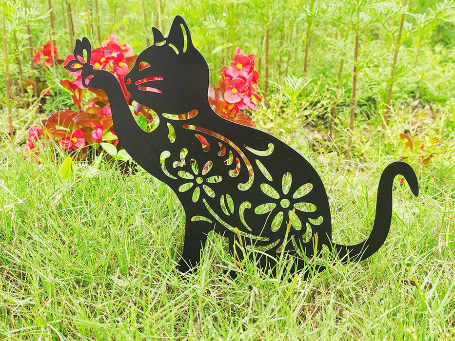 Cat Garden Metal Garden Sculpture