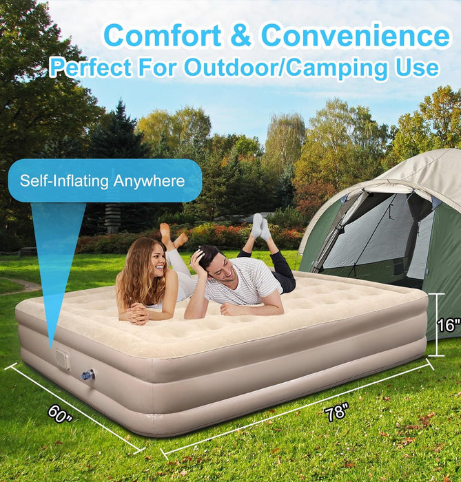 Automatic Inflatable Air Mattress with Built-In Pump