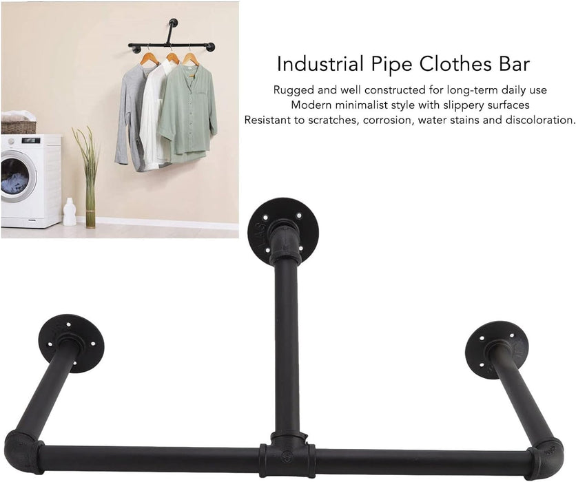 Wall Mounted Industrial Pipe Garment Rack