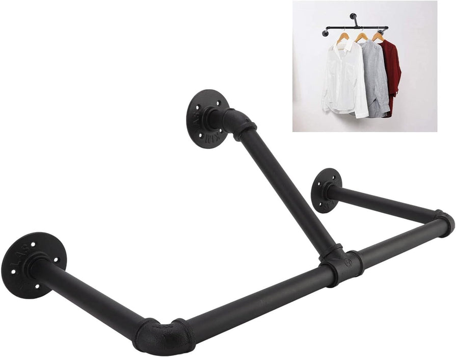 Wall Mounted Industrial Pipe Garment Rack