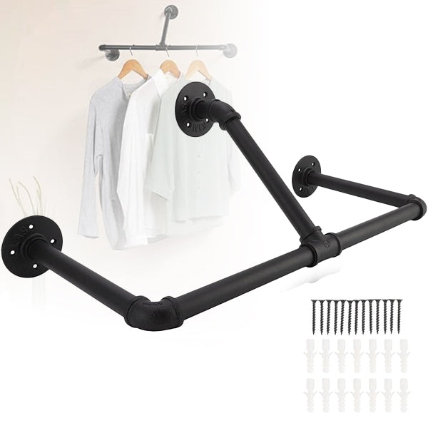 Wall Mounted Industrial Pipe Garment Rack