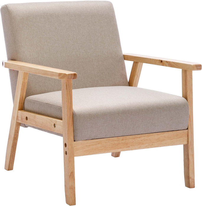 Chic Wood Frame Accent Chair