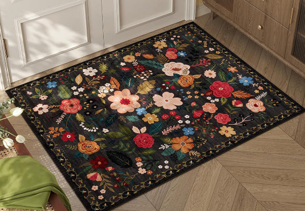 Boho Floral Small Area Rug