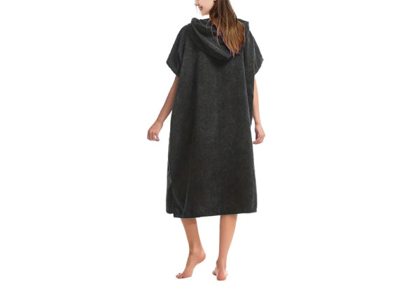 Quick Dry Hooded Towel Bathrobe for Adults