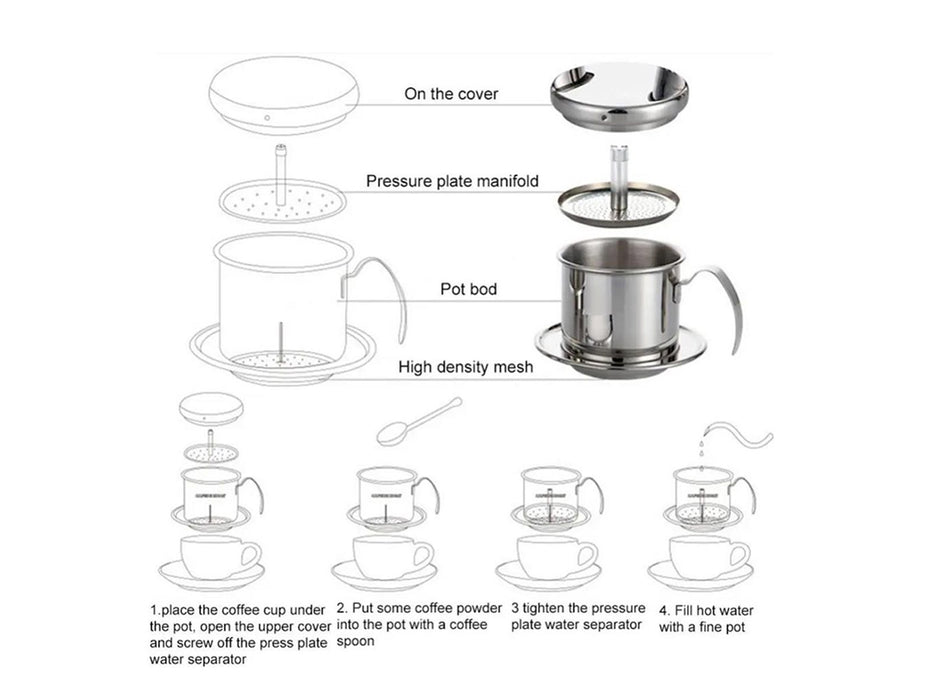 Stainless Steel Vietnamese Drip Coffee Infuser