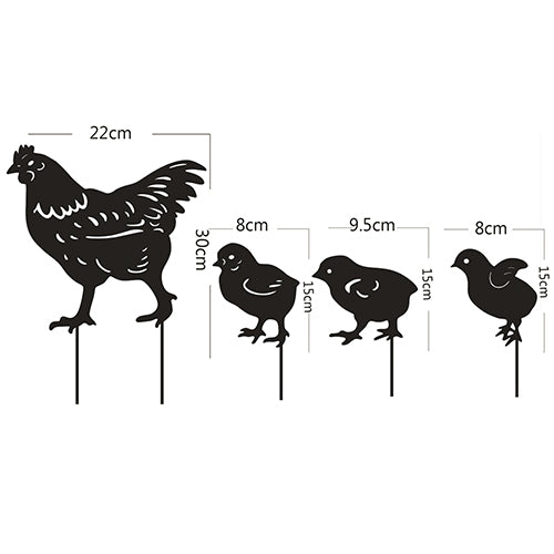 Chicken Garden Yard Art Set