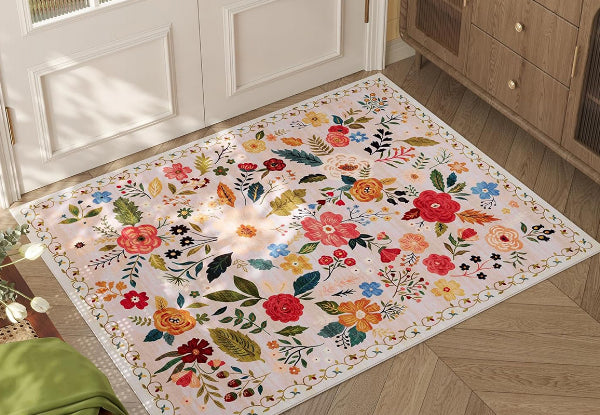 Boho Floral Small Area Rug