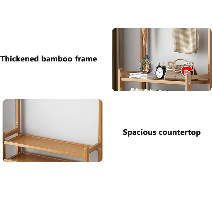 Bamboo 2 in 1 Coat & Shoe Rack