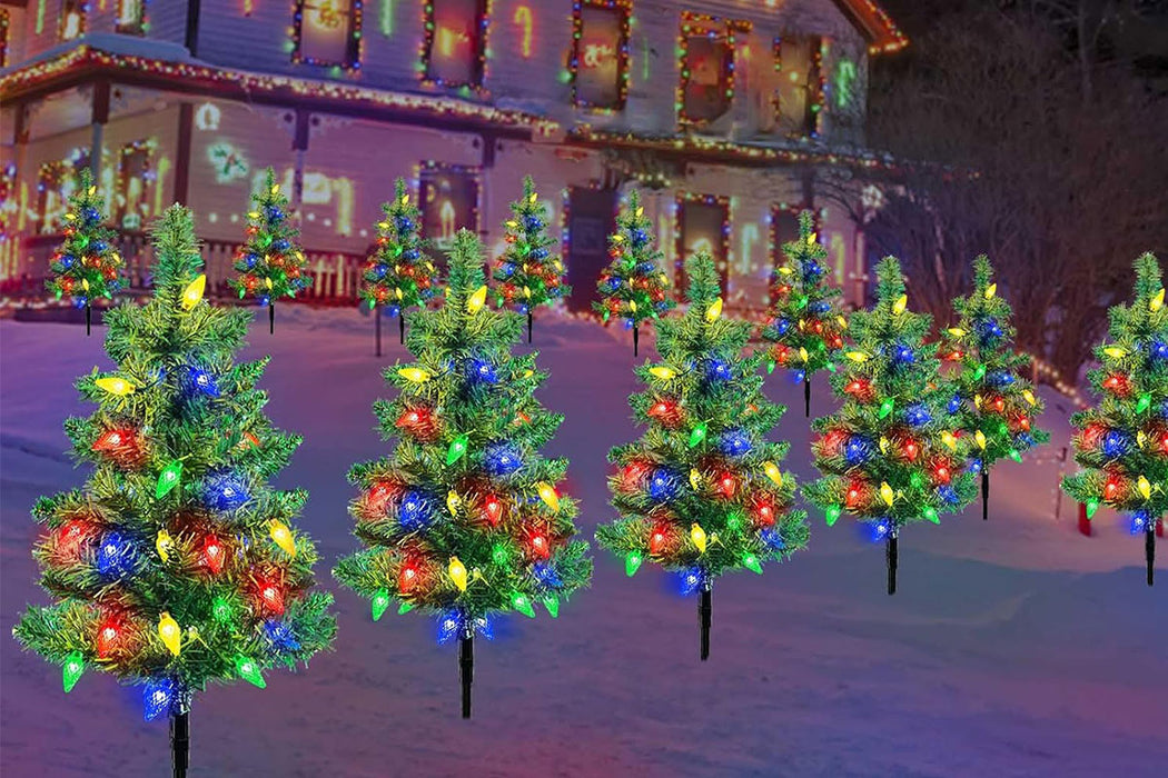 4-in-1 Solar Christmas Tree Garden Stake Light