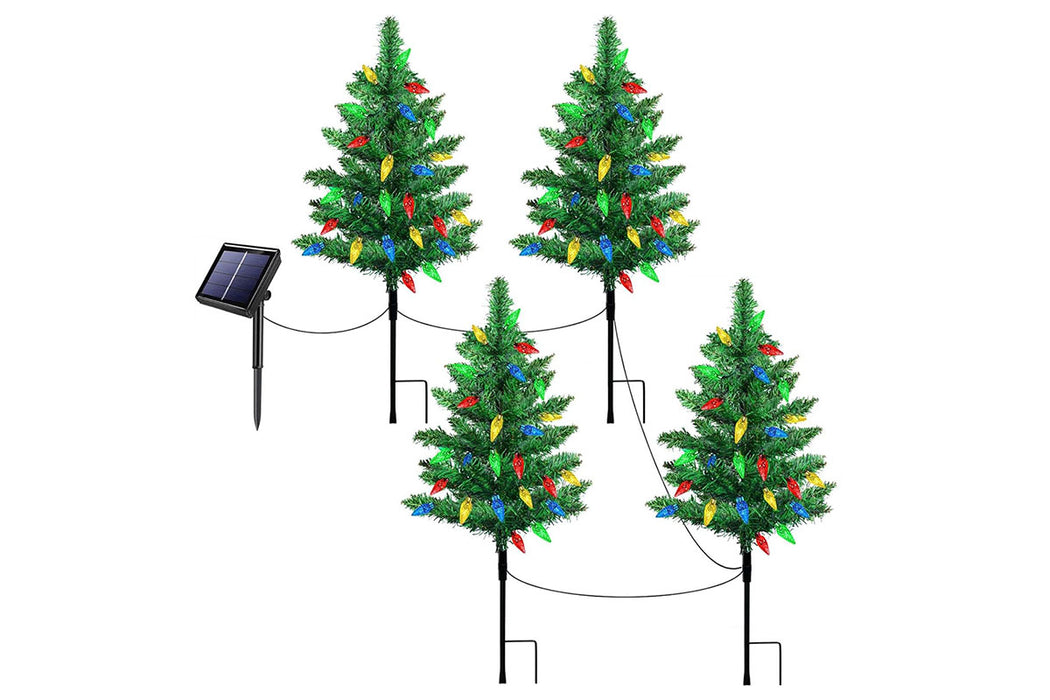 4-in-1 Solar Christmas Tree Garden Stake Light