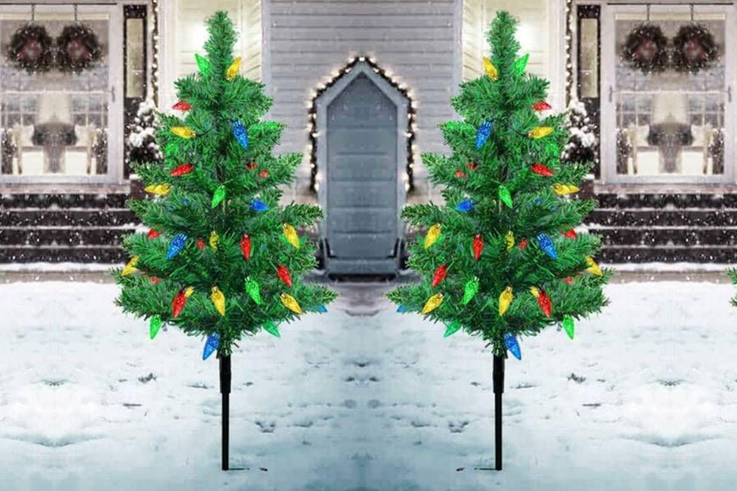 4-in-1 Solar Christmas Tree Garden Stake Light