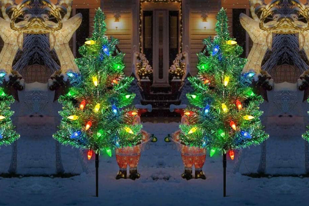 4-in-1 Solar Christmas Tree Garden Stake Light