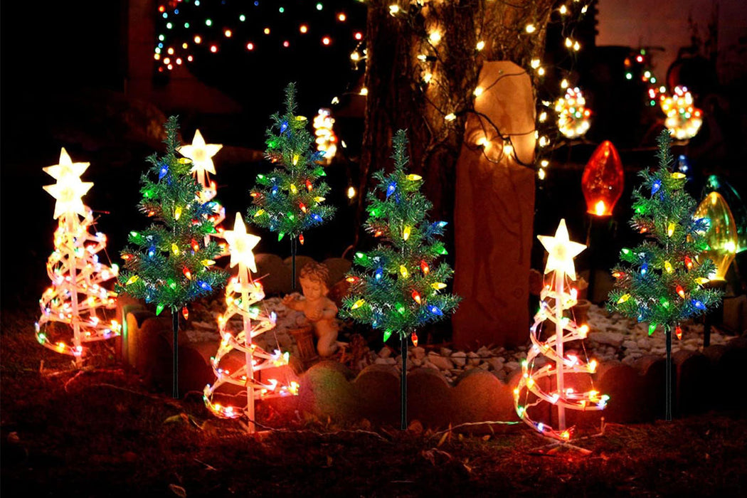 4-in-1 Solar Christmas Tree Garden Stake Light