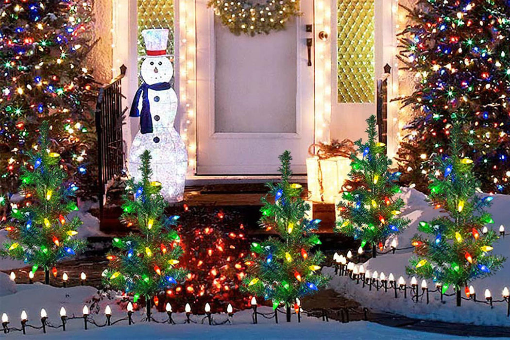 4-in-1 Solar Christmas Tree Garden Stake Light