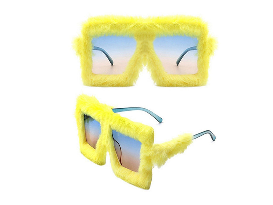 Y2K Plush Fuzzy Glasses