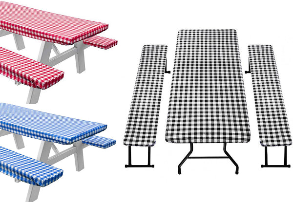 Outdoor Table & Bench Seat Covers Set