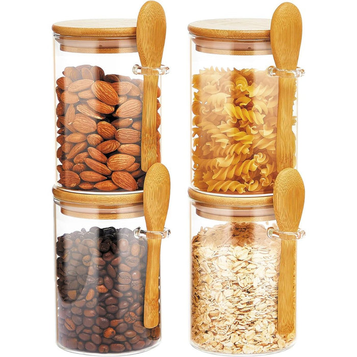 Glass Storage Jars & Bamboo Lids