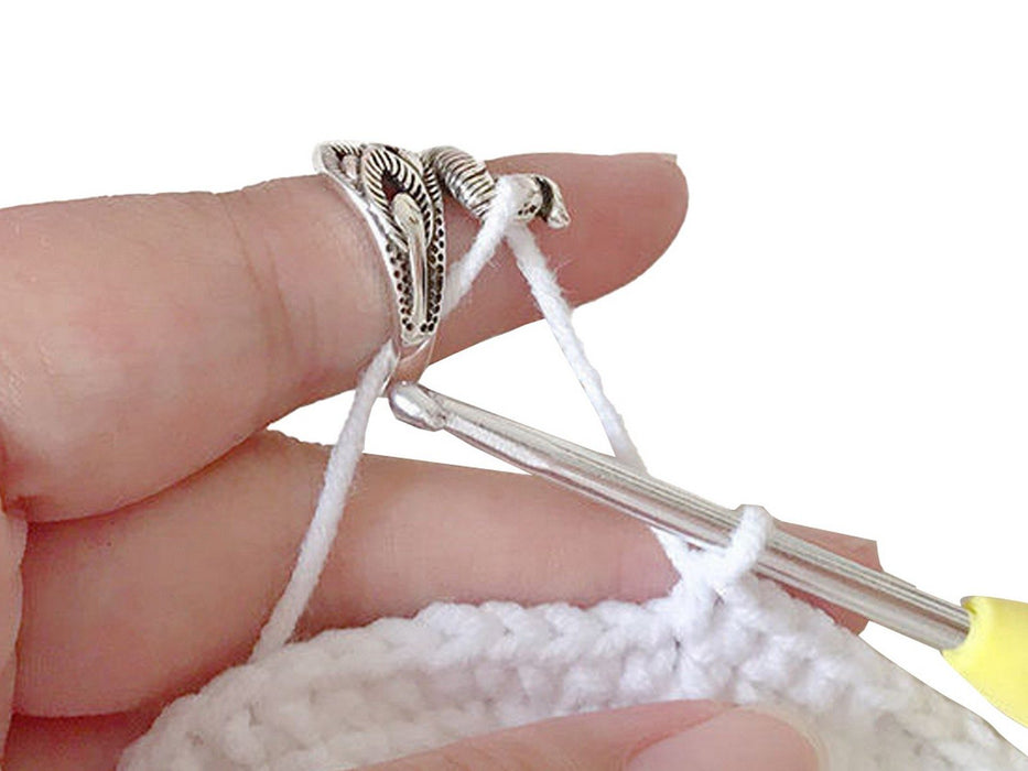 Adjustable Peacock Yarn Knitting Loop Ring