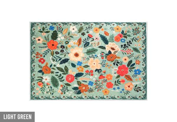 Boho Floral Small Area Rug