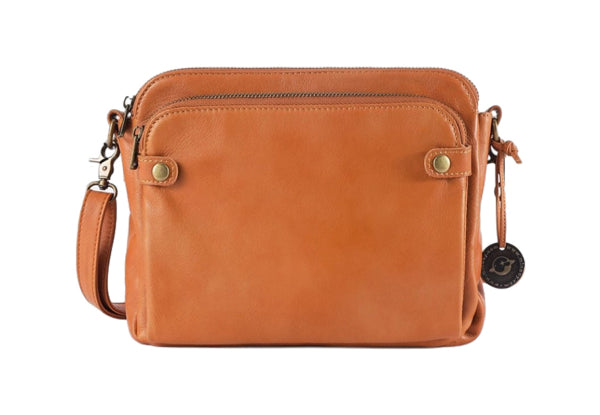 3-Layer PU Leather Crossbody Bag with Card Holder