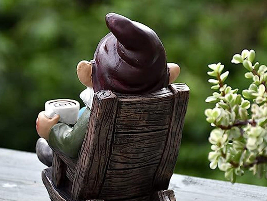 Coffee Drinking Garden Gnome Statue