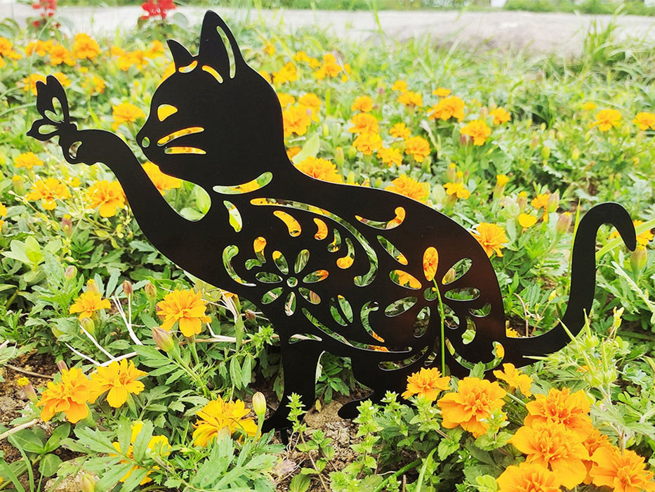 Cat Garden Metal Garden Sculpture