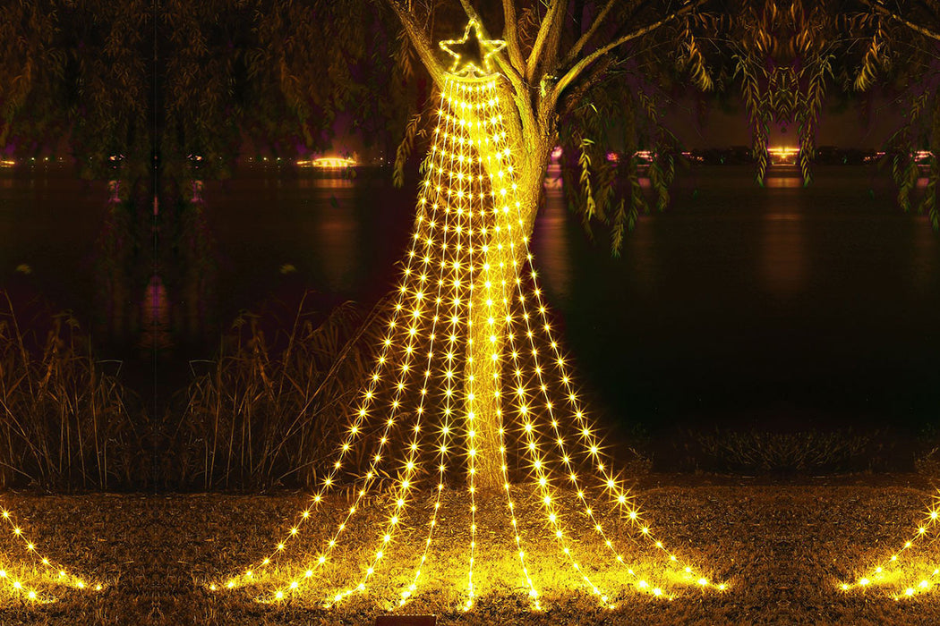 Christmas Solar Topper Star String Light