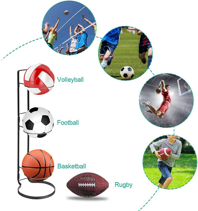 3-Tier Sports Equipment Ball Rack