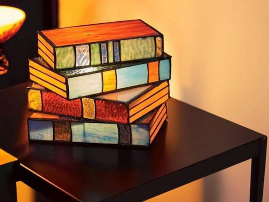 Stained Resin Stacked Books Lamp