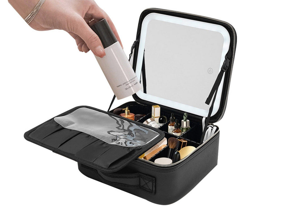 Portable Makeup Case with Mirror & LED Light