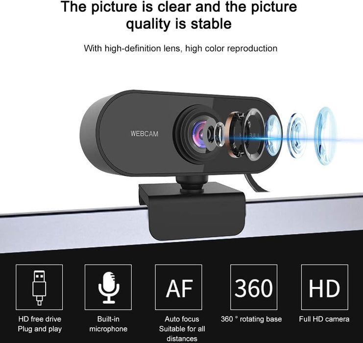 1080P HD Webcam for PC with Microphone