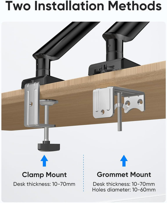 Single Gas Spring Monitor Arm Desk Mount