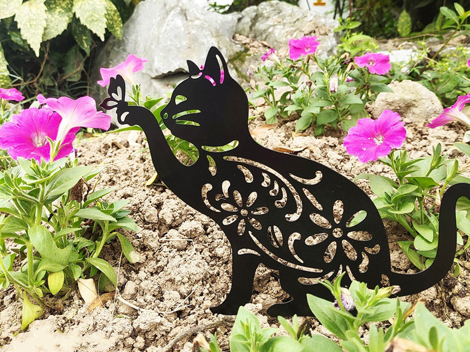 Cat Garden Metal Garden Sculpture