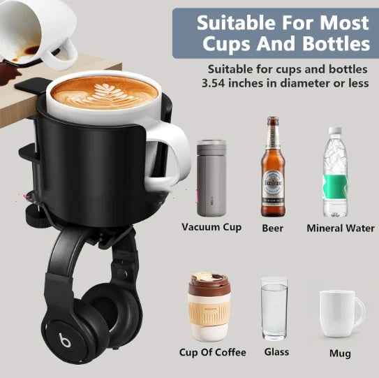 Headphone Hanger with Cup Holder