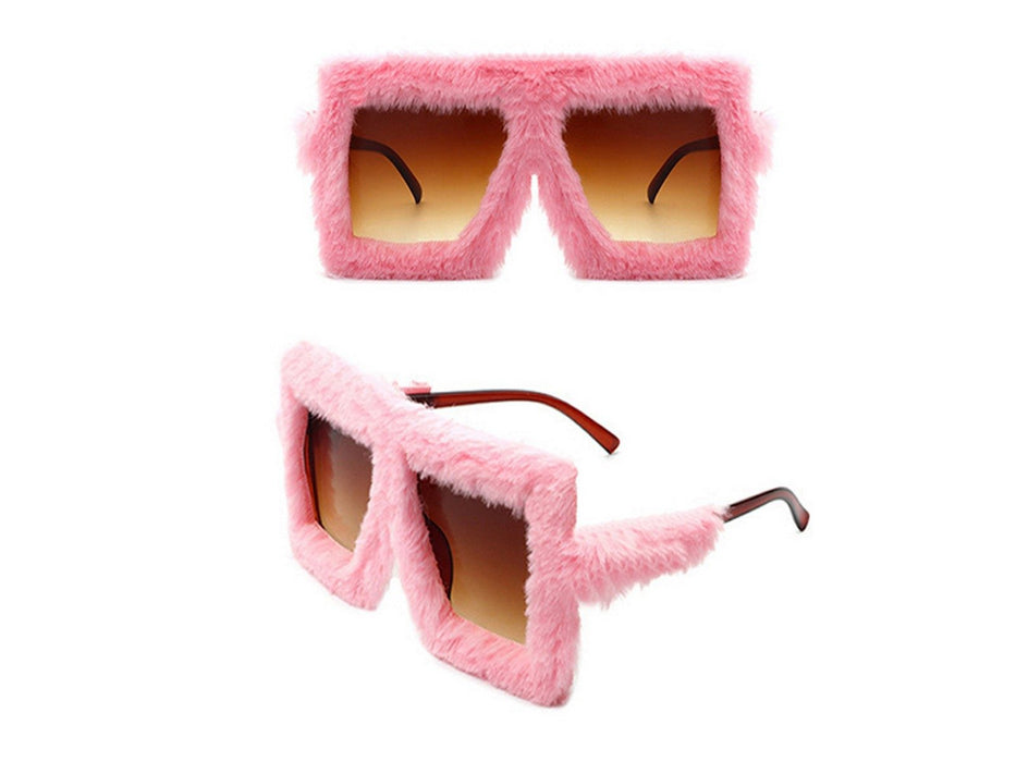 Y2K Plush Fuzzy Glasses