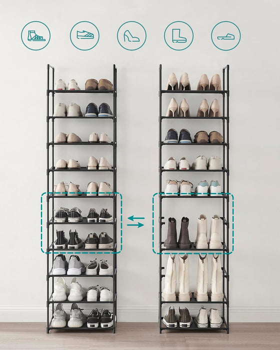 Tall Shoe Rack Storage - 10 Tier