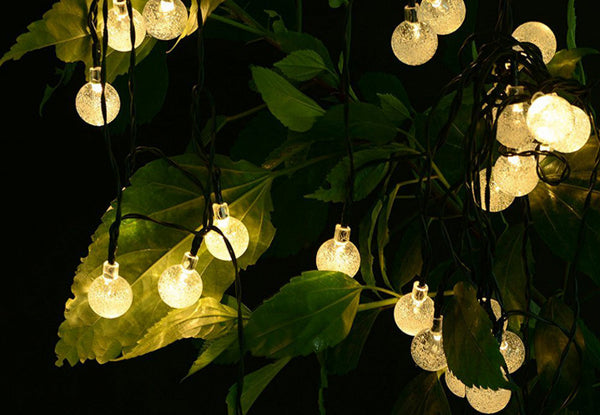 Outdoor LED Solar Globe String Lights