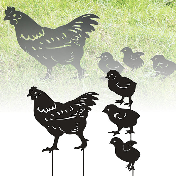 Garden Decorative Silhouette Stakes - Set of 4