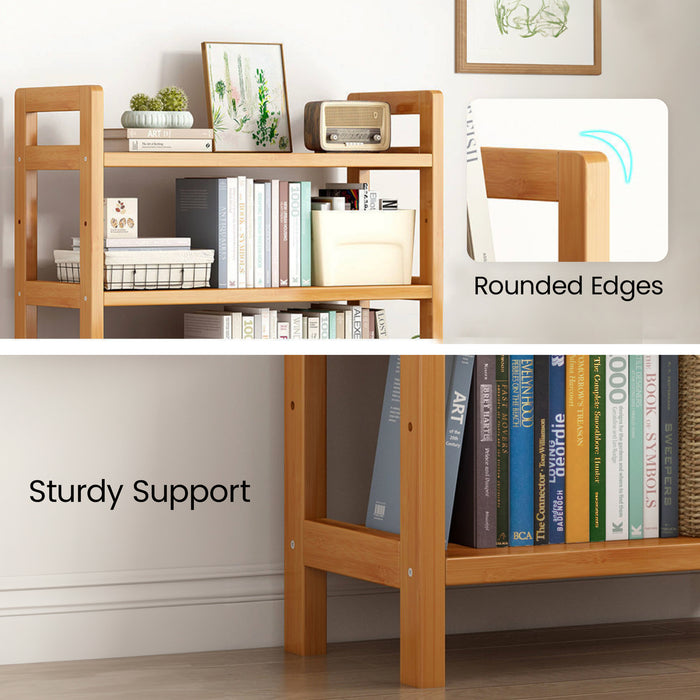 Bamboo Bookshelf Storage Rack