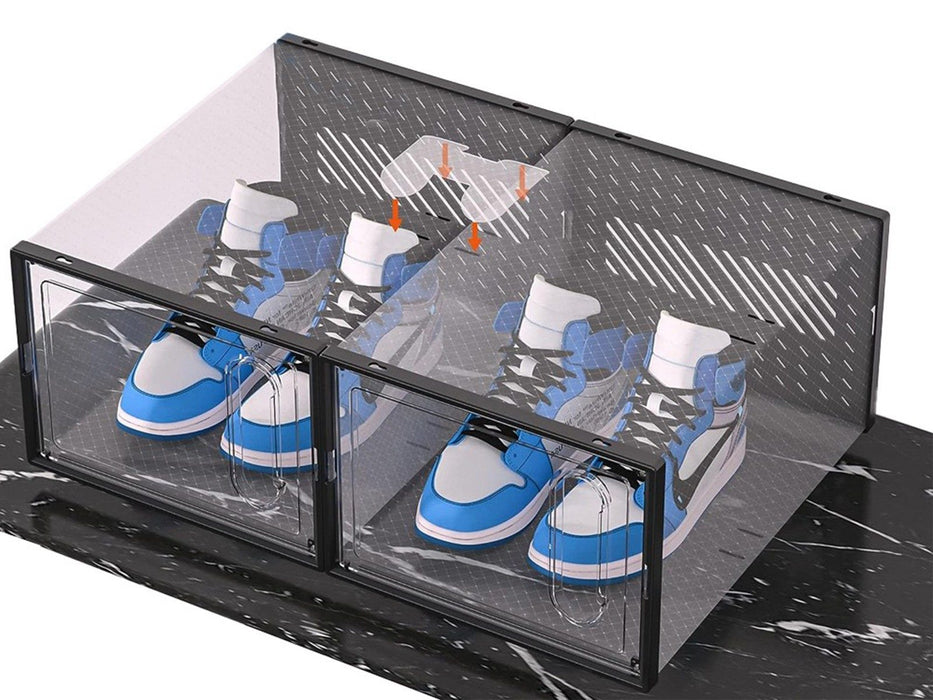 Stackable Shoe Boxes with Magnetic Door