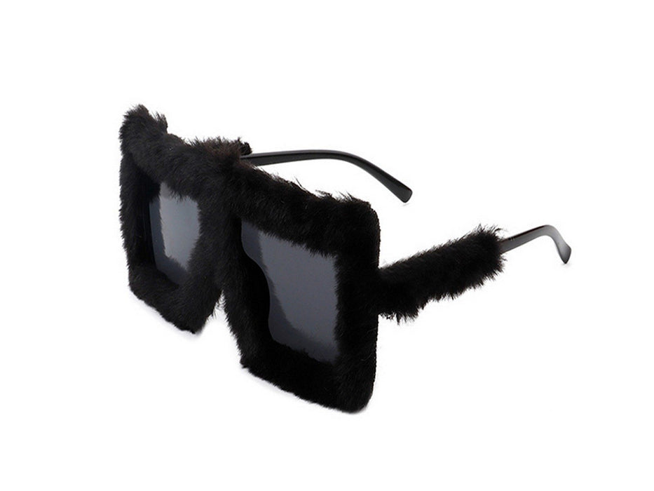 Y2K Plush Fuzzy Glasses