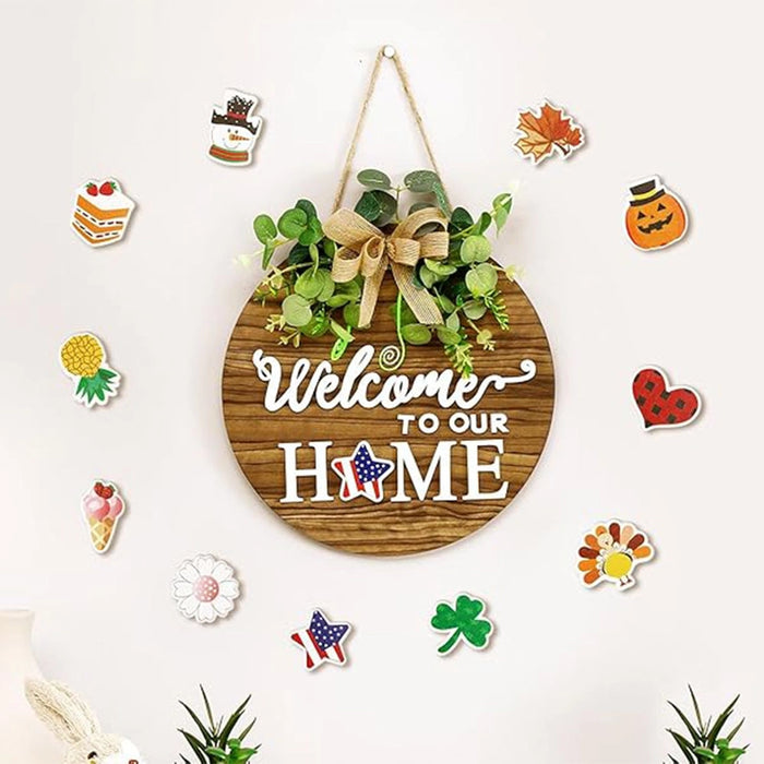 Interchangeable Seasonal Welcome Sign Front Door Decor