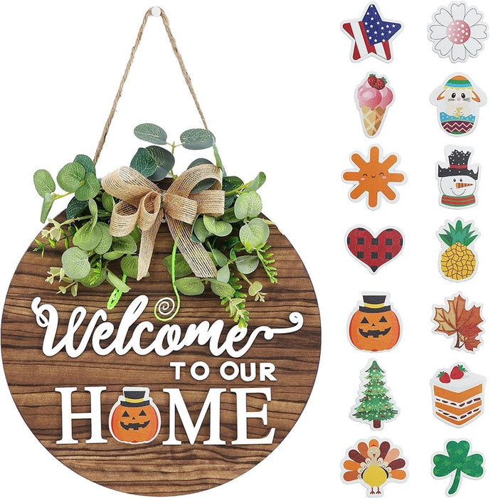 Interchangeable Seasonal Welcome Sign Front Door Decor