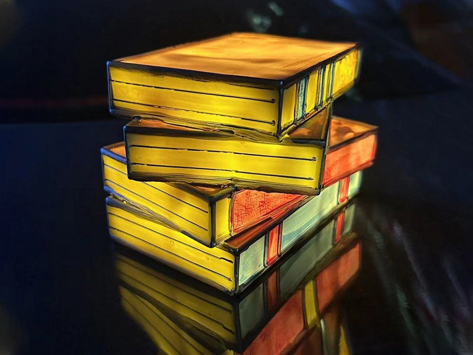 Stained Resin Stacked Books Lamp