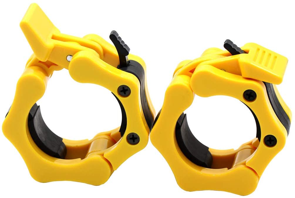 Olympic Barbell Collar Locking Set-Yellow