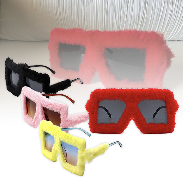 Y2K Plush Fuzzy Glasses