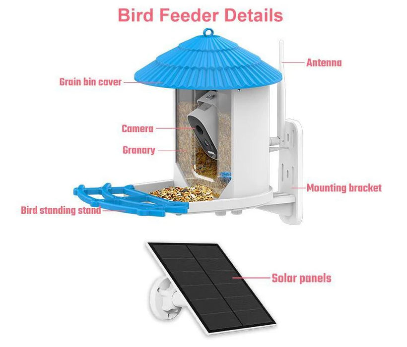 Solar Smart Bird Feeder with Camera & APP