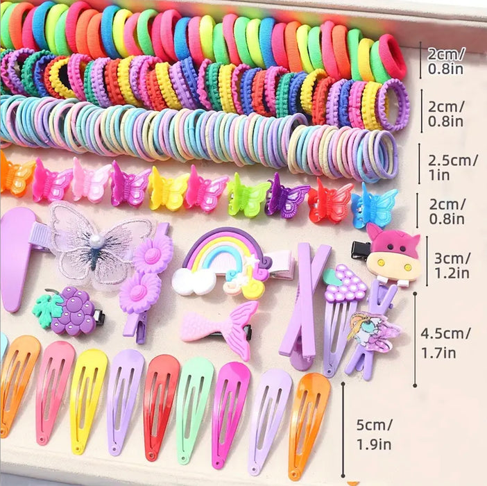 Cute Hair Tie Set for Girls -844 Pcs