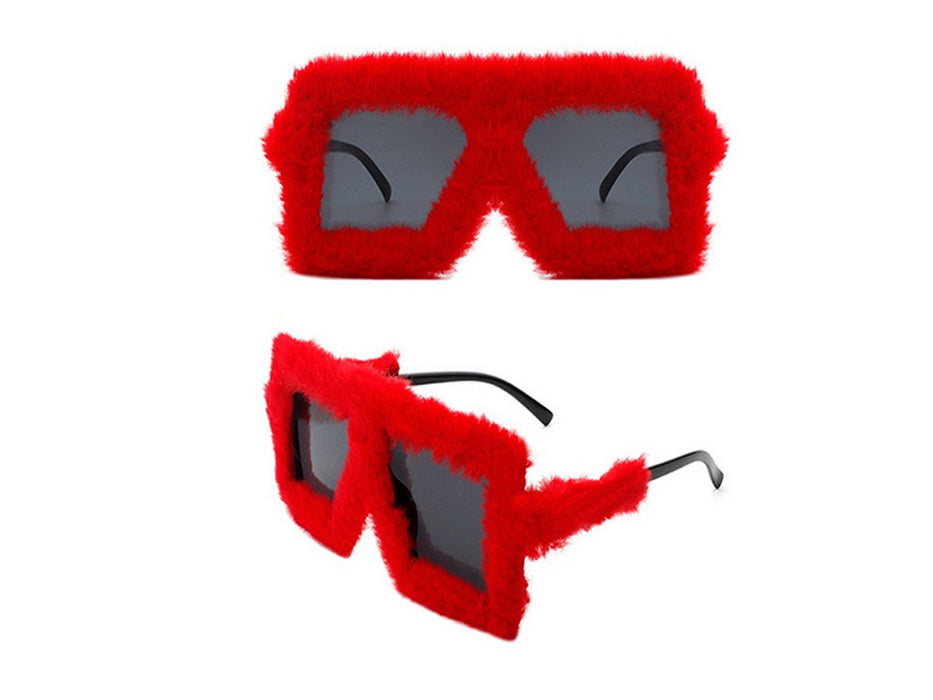 Y2K Plush Fuzzy Glasses